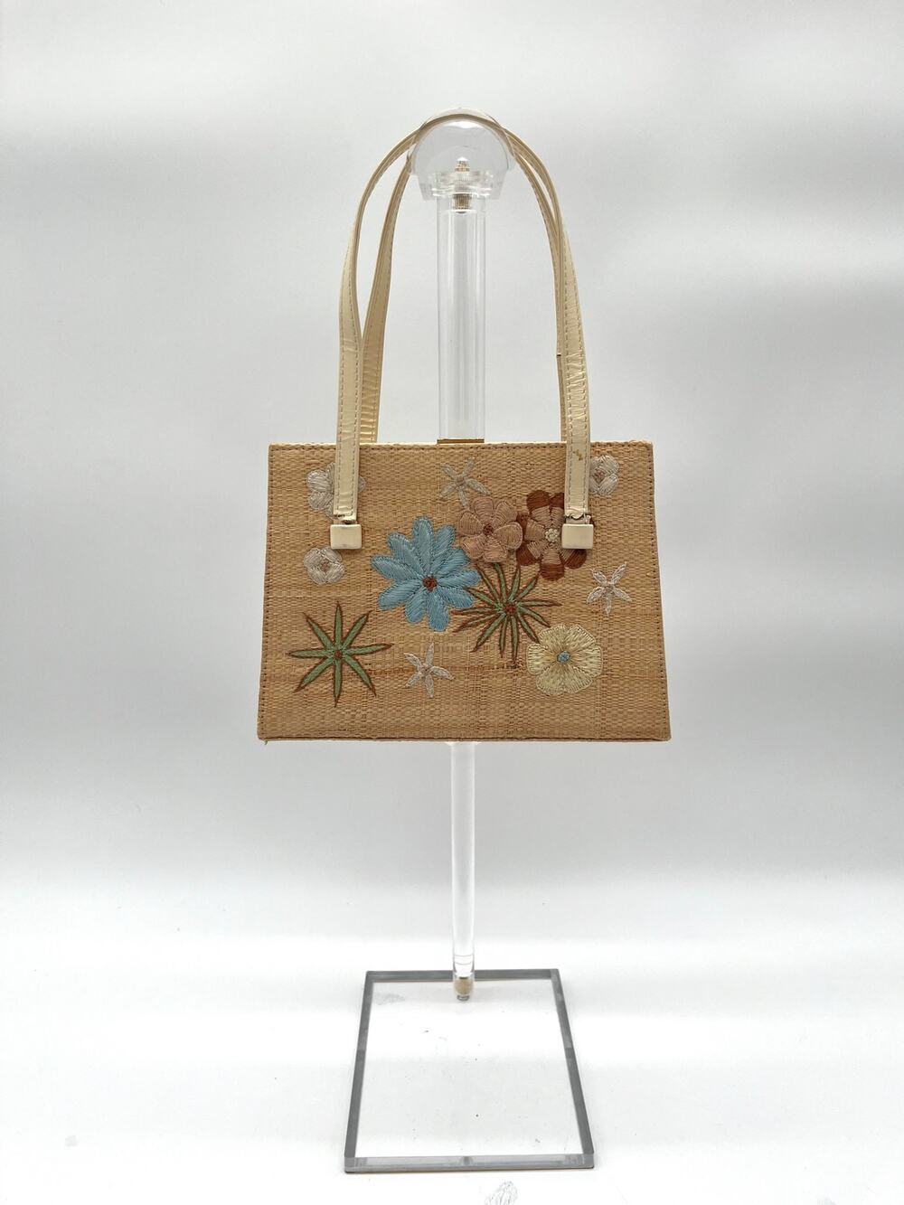 Lambertson Truex Floral Straw, Top Handle Bag